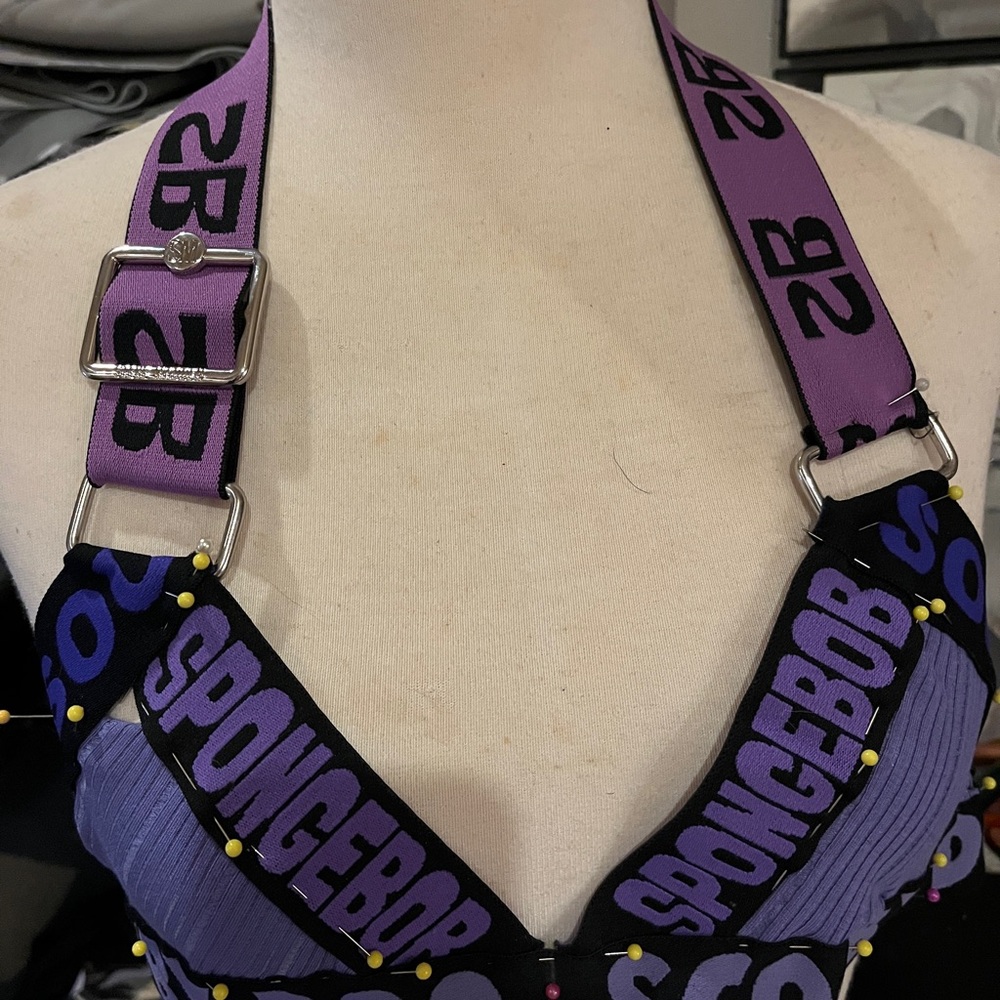 UPCYCLED Purple Halter Bralette size s/m - Picture 3 of 3